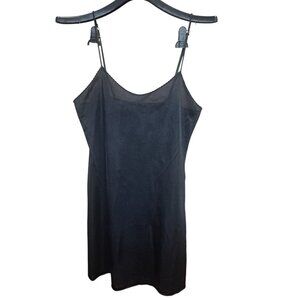 Vassarette Black Nylon Full Slip Dress Lingerie Womens Size 34 Adjustable Straps